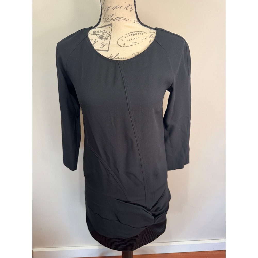 See By Chloe Black Asymmetrical Twist Detail Midi Dress 38 2